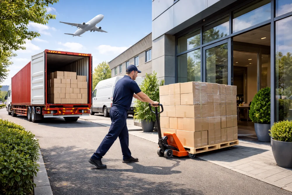 Международные услуги по доставке грузов &laquo;от двери до двери&raquo; для предприятий по всему миру.